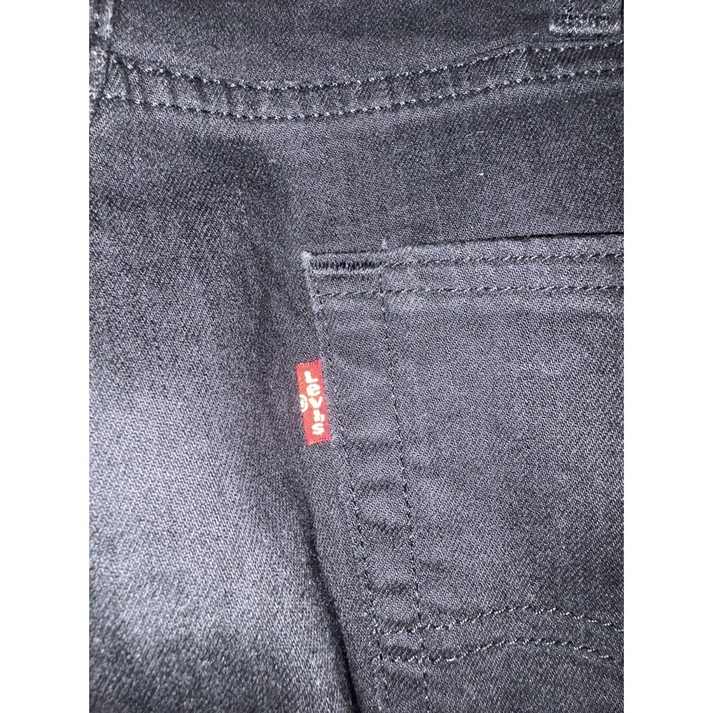 Levis 512 Jeans Mens 38x30 Black Distressed Stretch Denim - Picture 2 of 12